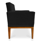 Kit 2 Poltronas Decorativa Amanda Suede Preto Base Madeira Ca