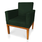 Kit 2 Poltronas Decorativa Amanda Suede Verde Base Madeira Ca