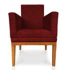 Kit 2 Poltronas Decorativa Amanda Suede Vermelho Base Madeira