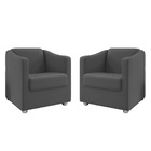 Kit 2 Poltronas Decorativa Ana Suede Pés Cromado - Pallazio -