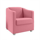 Kit 2 Poltronas Decorativa Ana Suede Rosa Pés Cromado - Palla