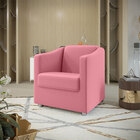 Kit 2 Poltronas Decorativa Ana Suede Rosa Pés Cromado - Palla