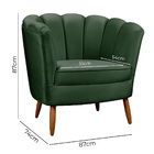 Kit 2 Poltronas Decorativa Ariel Petala Com Pés De Madeira St