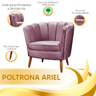 Kit 2 Poltronas Decorativa Ariel Petala Com Pés De Madeira St