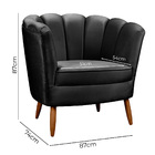 Kit 2 Poltronas Decorativa Ariel Petala Com Pés De Madeira St