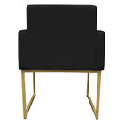 Kit 2 Poltronas Decorativa Base De Ferro Gold Veludo Preto -
