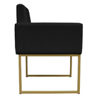 Kit 2 Poltronas Decorativa Base De Ferro Gold Veludo Preto -