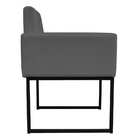 Kit 2 Poltronas Decorativa Base De Ferro Preto Veludo Cinza -