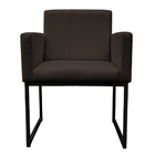 Kit 2 Poltronas Decorativa Base De Ferro Preto Veludo Marrom