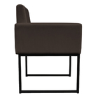 Kit 2 Poltronas Decorativa Base De Ferro Preto Veludo Marrom