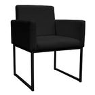 Kit 2 Poltronas Decorativa Base De Ferro Preto Veludo Preto -