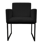 Kit 2 Poltronas Decorativa Base De Ferro Preto Veludo Preto -
