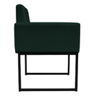 Kit 2 Poltronas Decorativa Base De Ferro Preto Veludo Verde -