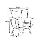 Kit 2 Poltronas Decorativa Belize Pés Palito Dohler Marrom Fl