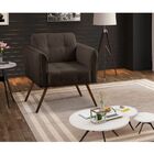 Kit 2 Poltronas Decorativa Bia Couro Marrom G58 - Gran Belo