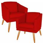 Kit 2 Poltronas Decorativa Bia Para Salão De Beleza Vermelho