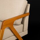 Kit 2 Poltronas Decorativa Braço De Madeira Mona Bege