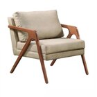 Kit 2 Poltronas Decorativa Braço De Madeira Mona Bege