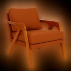 Kit 2 Poltronas Decorativa Braço De Madeira Mona Linho Terrac