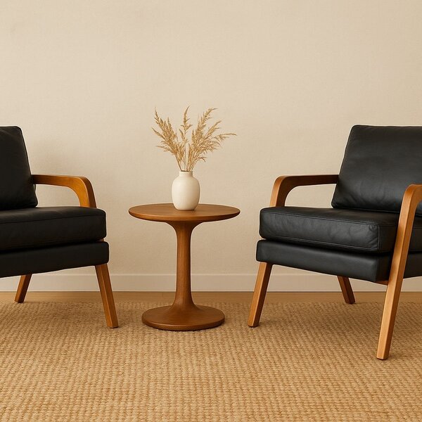 Kit 2 Poltronas Decorativa Braço De Madeira Mona Preto