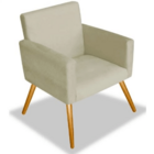 Kit 2 Poltronas Decorativa Cadeira Recepcao Nina Bege