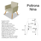 Kit 2 Poltronas Decorativa Cadeira Recepcao Nina Bege
