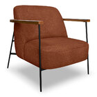 Kit 2 Poltronas Decorativa Celeste Linho Bouclê Marrom Base D