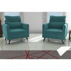 Kit 2 Poltronas Decorativa Chicago -verde Veludo