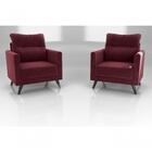 Kit 2 Poltronas Decorativa Chicago -vinho Veludo