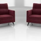 Kit 2 Poltronas Decorativa Chicago -vinho Veludo