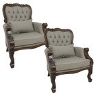 Kit 2 Poltronas Decorativa Clássica Imperador Capitonê Couro