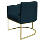 Kit 2 Poltronas Decorativa Elisa Suede Azul Marinho Base De F