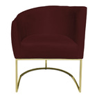 Kit 2 Poltronas Decorativa Elisa Suede Base De Ferro Dourado