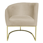 Kit 2 Poltronas Decorativa Elisa Suede Base De Ferro Dourado