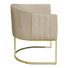 Kit 2 Poltronas Decorativa Elisa Suede Base De Ferro Dourado