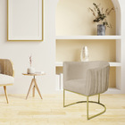 Kit 2 Poltronas Decorativa Elisa Suede Base De Ferro Dourado