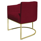 Kit 2 Poltronas Decorativa Elisa Suede Base De Ferro Dourado