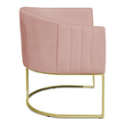 Kit 2 Poltronas Decorativa Elisa Suede Rosa Bebê Base De Ferr