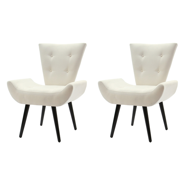 Kit 2 Poltronas Decorativa Emilia Pé Palito - Bege