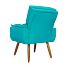 Kit 2 Poltronas Decorativa Emília Plus Suede Azul Turquesa