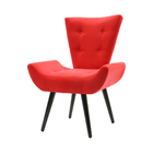 Kit 2 Poltronas Decorativa Emilia Suede Pé Palito - Vermelho