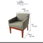 Kit 2 Poltronas Decorativa Estofada Sala Escritório 62 Cm Sta