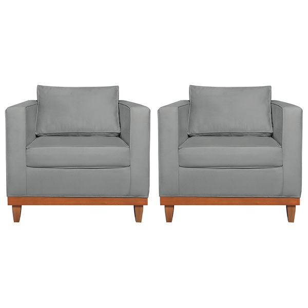 Kit 2 Poltronas Decorativa Europa Bouclé - Doce Sonho Móveis