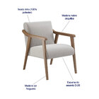 Kit 2 Poltronas Decorativa Flavia Tecido Linho Cru Madeira Ma