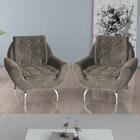 Kit 2 Poltronas Decorativa Glória - Veludo Marrom Claro