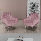 Kit 2 Poltronas Decorativa Glória - Veludo Turkey Rosê