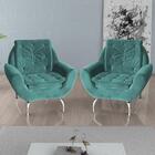 Kit 2 Poltronas Decorativa Glória - Veludo Verde