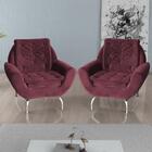Kit 2 Poltronas Decorativa Glória - Veludo Vermelho