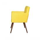 Kit 2 Poltronas Decorativa Lari Sala Recepção Suede Amarelo