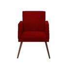 Kit 2 Poltronas Decorativa Lari Sala Recepção Suede Bordô